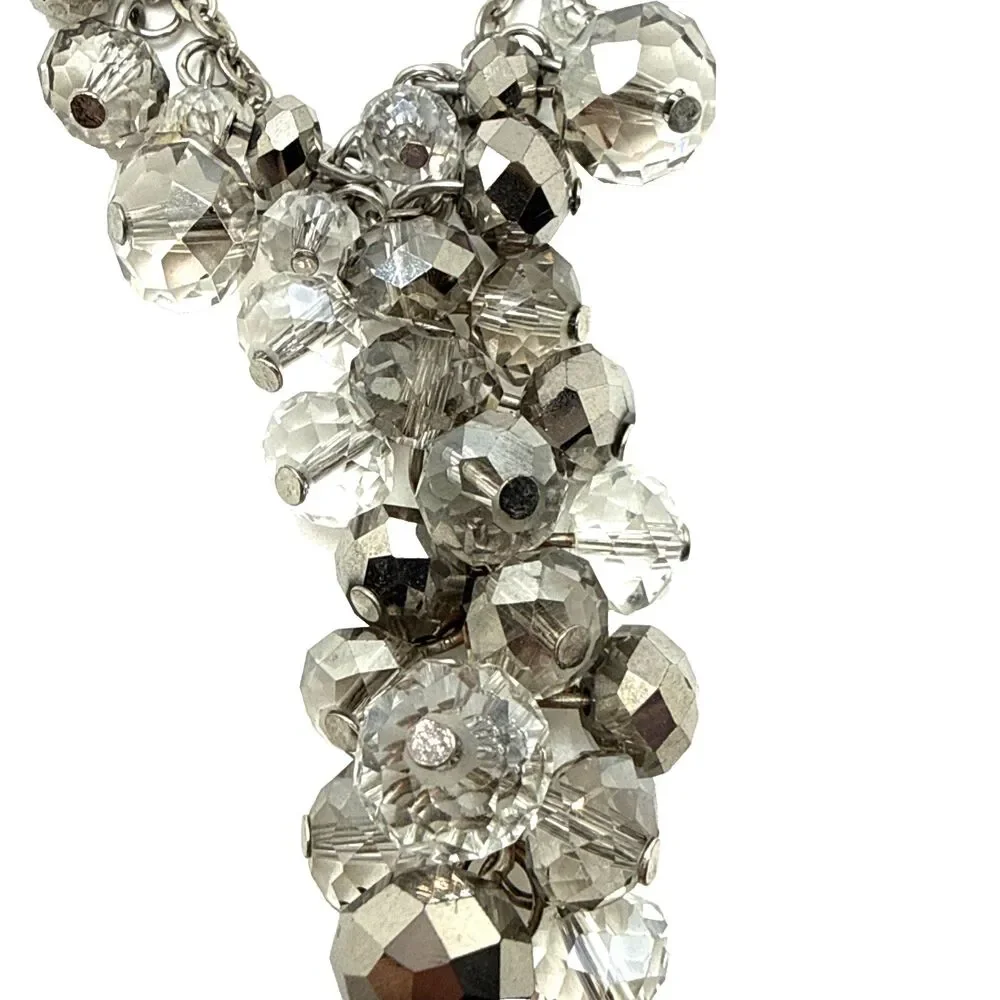 WHITE HOUSE BLACK MARKET Glass Beaded Necklace Cluster Y-Drop Statement 19